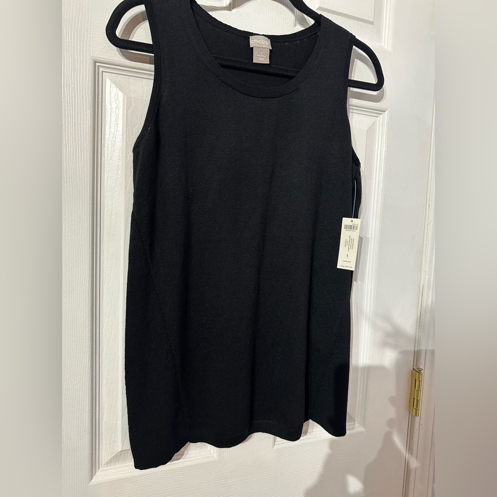 NWT Chico's Black Sleeveless Tank Top (M)